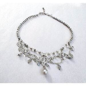 Necklace Sterling Silver 925 Pearl Labradorite Fairy Fairycore 16" Whimsy